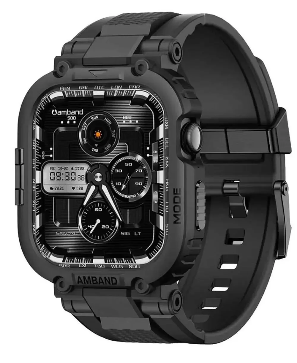 Amband Rugged Watch Case with Band Case Compatible with Apple Watch 46mm for Men